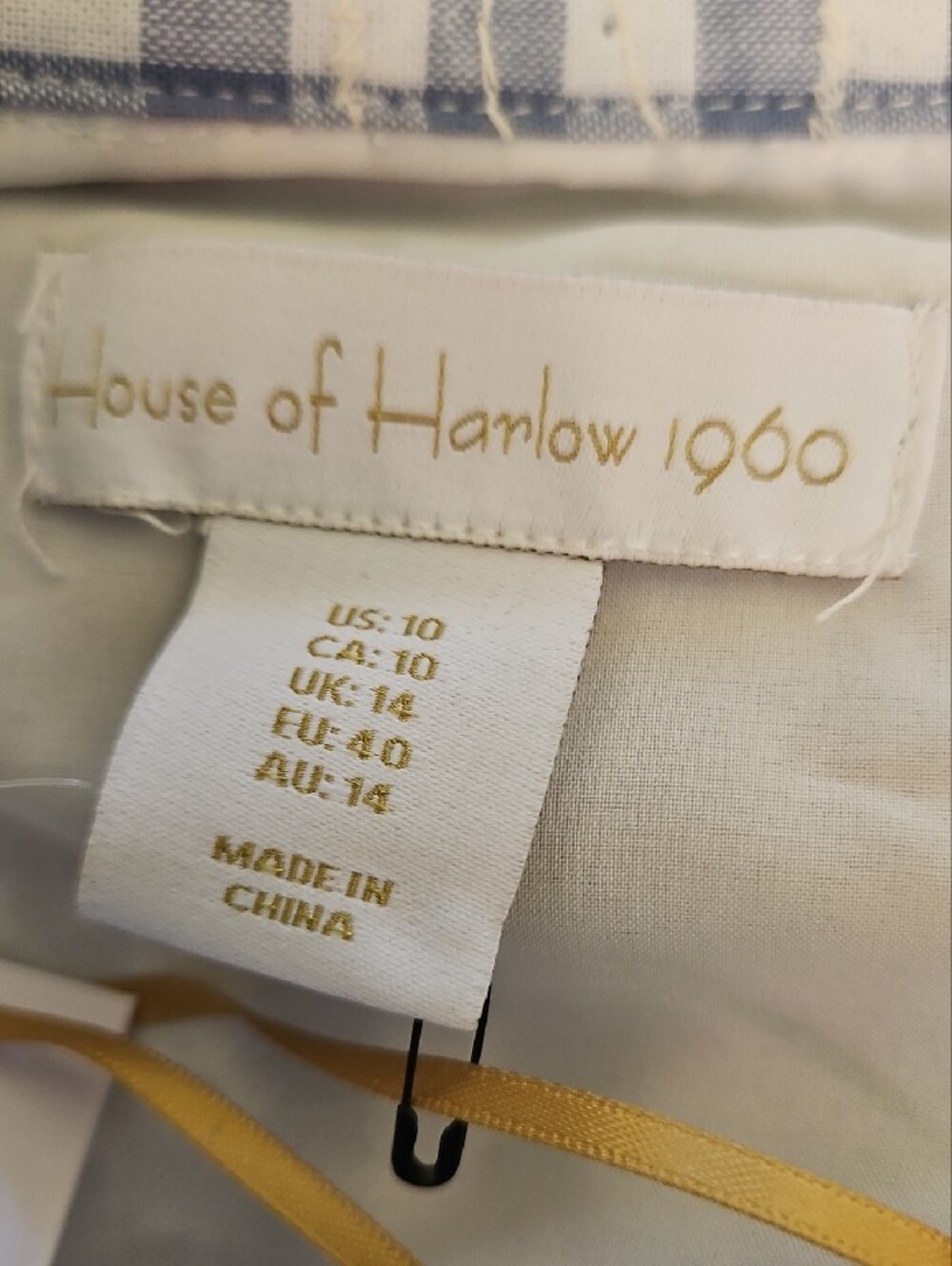House of Harlow 1960 Blue and White Gingham Eyelet Dress - Picture 4 of 7